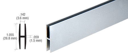 C.R. Laurence CRL Satin Anodized 1/8&quot; H-Channel - 12 ft long | H18A