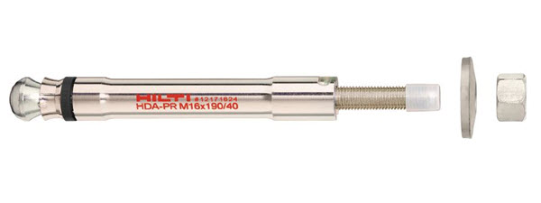 Hilti HDA-PR Ultimate Performance  Pre-Set Undercut Anchor for Dynamic Loads M16 x 190/40 - 339349 - 4 Pieces | HDAPRUA16190404
