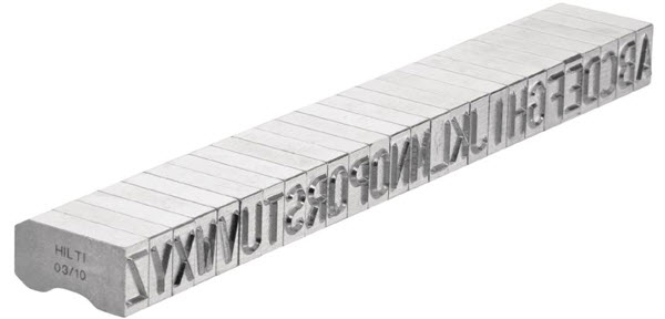 Hilti X-MC S 8/10 &quot;A-Z&quot; Sharp Faced Marking Character Set - 7744 | XMCS810AZMCS