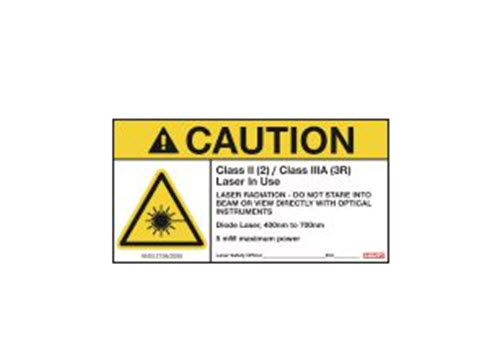 Hilti Laser Warning Sign Class 2  &quot;Caution&quot; - Pack of 5 - 3528370 | LWSC2