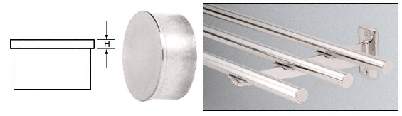 C.R. Laurence CRL Polished Stainless Flat End Caps for 1&quot; Diameter Tubing | HR10FPS