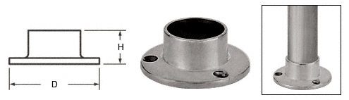 C.R. Laurence CRL Brushed Stainless Full Flange for 1&quot; Tubing | HR10YBS