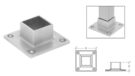C.R. Laurence CRL Polished Stainless Full Flange for 1-1/2&quot; Square Tubing | HR15SYPS