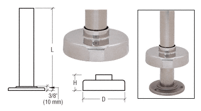 C.R. Laurence CRL Brushed Stainless Steel Flange and Canopy for 1-1/2&quot; Tubing | HR15XBS