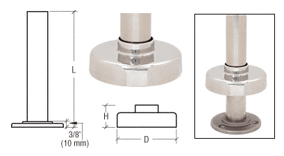 C.R. Laurence CRL Polished Stainless Steel Flange and Canopy for 1-1/2&quot; Tubing | HR15XPS