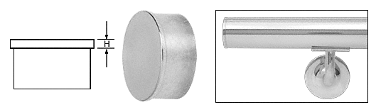 C.R. Laurence CRL Polished Stainless Flat End Caps for 2&quot; Diameter Tubing | HR20FPS