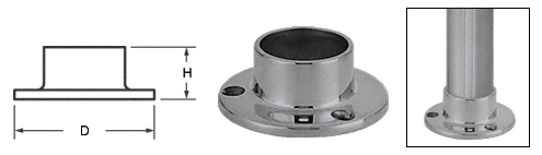 C.R. Laurence CRL Brushed Stainless Full Flange for 2&quot; Tubing | HR20YBS