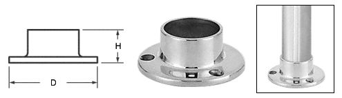 C.R. Laurence CRL Polished Stainless Full Flange for 2&quot; Tubing | HR20YPS