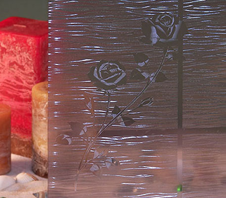 Grey Etched Rose Privacy Window Film 36&quot; Wide x 6.5 ft. Roll | REM0401736065