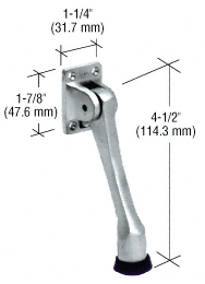 C.R. Laurence Polished Chrome Door Mounted 4-1/2&quot; Heavy-Duty Stop | J4671