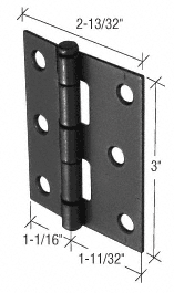 C.R. Laurence Black 2-13/32&quot; Storm and Screen Door Replacement Hinge  | K5039