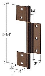 C.R. Laurence Florida Brown Offset Replacement Hinge with 1/8&quot; Offset Center Leaf | K5153
