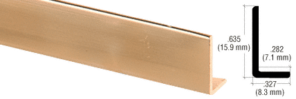 C.R. Laurence CRL Brite Gold Anodized Aluminum 5/8&quot; L-Bar Extrusion - 12 ft Long | L502BGA