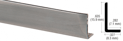 C.R. Laurence CRL Brushed Nickel Aluminum 5/8&quot; L-Bar Extrusion - 12 ft Long | L502BN