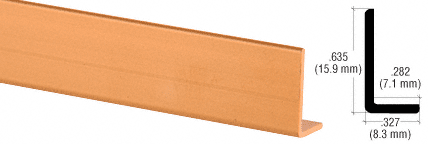 C.R. Laurence CRL Satin Gold Anodized Aluminum 5/8&quot; L-Bar Extrusion - 12 ft Long | L502GA