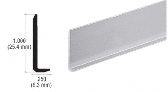 C.R. Laurence CRL Satin Anodized Aluminum 1/4&quot; L-Bar Extrusion - 12 ft Long | L902A