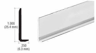 C.R. Laurence CRL Brite Anodized Aluminum 1/4&quot; L-Bar Extrusion - 12 ft Long | L902BA