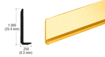 C.R. Laurence CRL Brite Gold Anodized Aluminum 1/4&quot; L-Bar Extrusion - 12 ft Long | L902BGA