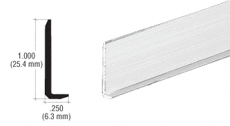 C.R. Laurence CRL Polished Aluminum 1/4&quot; L-Bar Extrusion - 12 ft Long | L902P