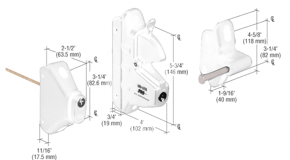 C.R. Laurence CRL White Privacy Latch with Keyed Lock | LLP1W