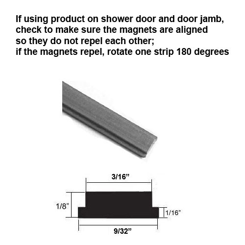 Flexible Magnetic Strip Insert for Framed Swing Shower Doors  | MJS23