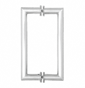C.R. Laurence CRL 10&quot; Polished Stainless Mitered Corner Glass Mounted Pull Corner | MH10x10PS