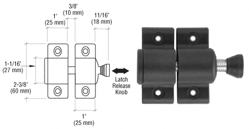 C.R. Laurence CRL Black Magna-Latch &quot;Side Pull&quot; Gate Latch | MLSP1