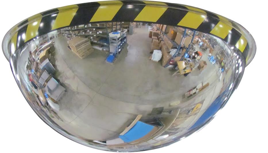 32&quot; 360 Degree Acrylic Full Dome Mirror with Safety Caution Border | ONV36032SB