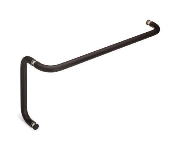 Opus II 24&quot; Cuttable Towel Bar and 6&quot; Pull Shower Door Combination without Rosettes - Oil Rubbed Bronze (Medium) | S224TB6PORBM