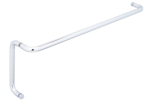Opus II 24&quot; Cuttable Towel Bar and 8&quot; Pull Shower Door Combination without Rosettes - Polished Chrome | S224TB8PPC