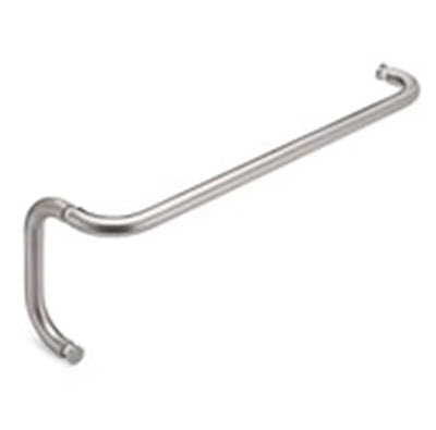 Opus II 24&quot; Cuttable Towel Bar and 8&quot; Pull Shower Door Combination without Rosettes - Polished Nickel | S224TB8PPN