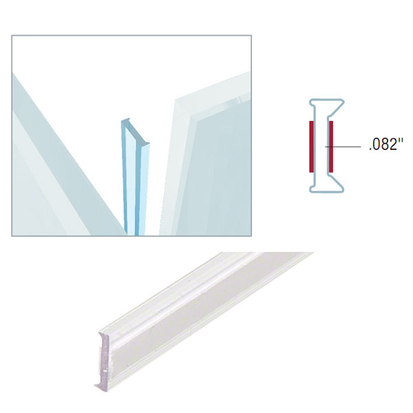 Gordon Glass® Crystal Clear EZ-Glaze Glass-to-Glass Jointing Strips for Abutment Joints - 3/8" Tempered Glass - 95 in. - Pack of 5