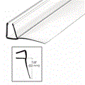 CRL Shower Door Polycarbonate with 90 degree 7/8" Long Vinyl Fin Seal for 3/8" Glass - 95" Long