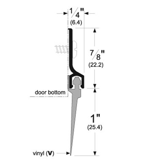 Pemko 307AV36 Aluminum Finish Aluminum and Vinyl Door Bottom Sweep for 36&quot; Door | PAVDBSAV36