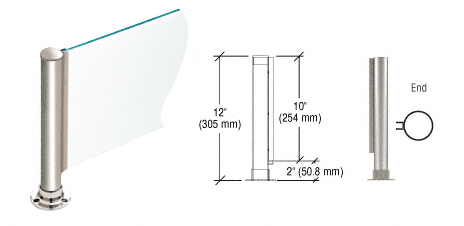 C.R. Laurence CRL 12&quot; Round Polished Stainless PP01 Elegant Series Counter/Partition End Post | PP01EPS