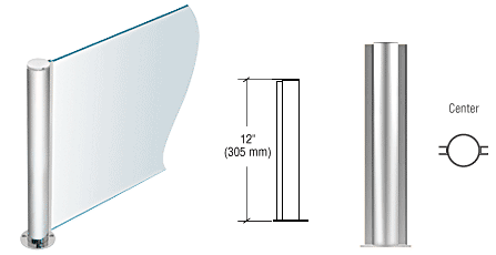C.R. Laurence CRL 12&quot; Round Polished Stainless PP08 Elegant Series Counter/Partition Center Post | PP08CPS