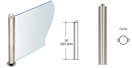 C.R. Laurence CRL 18&quot; Round Polished Stainless PP09 Elegant Series Counter/Partition Center Post | PP09CPS