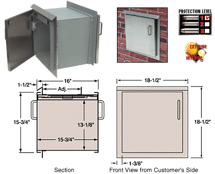 C.R. Laurence CRL Package Receiver with Prime Painted Steel Door Protection Level 1 | PPR1