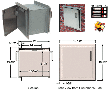 C.R. Laurence CRL Package Receiver with Prime Painted Steel Door Protection Level 3 | PPR3