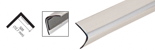 C.R. Laurence CRL Chrome 1/2&quot; Plastic Reflective Outside Angle - 96 in Long | PRT250CH