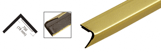 C.R. Laurence CRL Brass 3/4&quot; Plastic Reflective Outside Angle - 96 in Long | PRT275BR