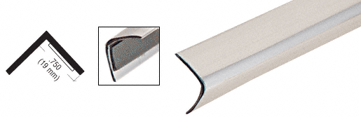 C.R. Laurence CRL Chrome 3/4&quot; Plastic Reflective Outside Angle - 96 in Long | PRT275CH