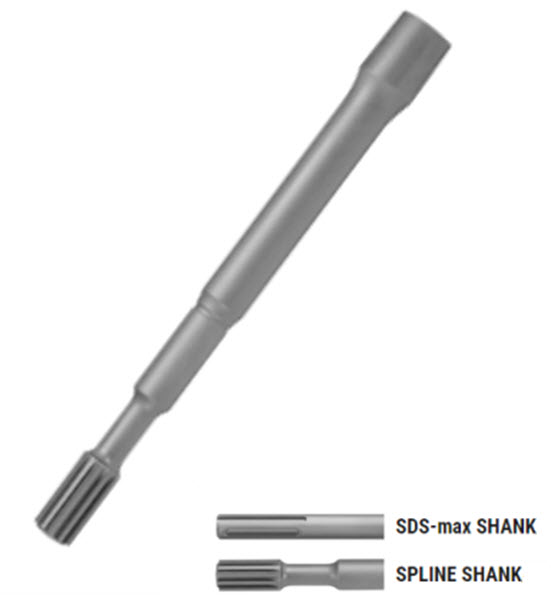 Relton S02TL-18 Hammer Core Bits Spline Shank with 18&quot; Drilling Depth | RS02TL18