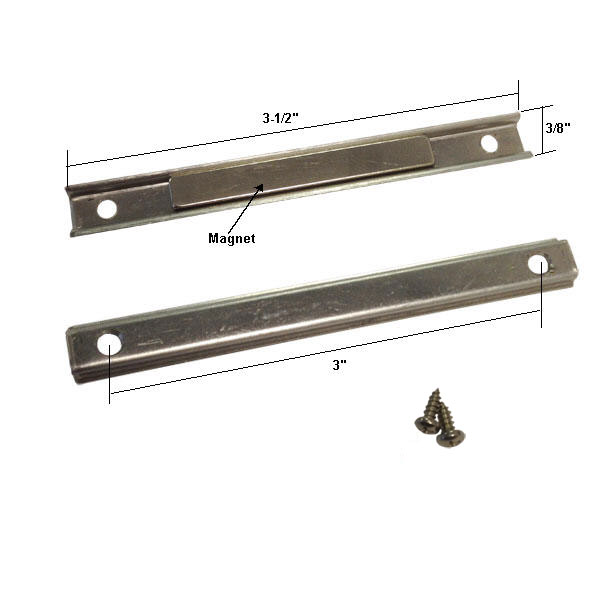 Shower Door Replacement Stainless Steel U-Channel with Magnet and Screws for Swinging Shower Doors | FSDMAG2