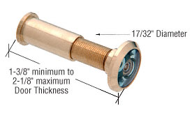 C.R. Laurence CRL Brass UL Listed Wide Angle Door Viewer | S4179