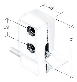 C.R. Laurence White &quot;Step-On&quot; Patio Door Lock - Bulk | S4355B