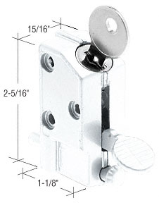 C.R. Laurence CRL White Keyed Step-On Door Lock | S4426