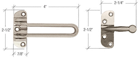 C.R. Laurence Satin Nickel Swing Bar Lock with Ball End Swing Loop Keeper | S4529