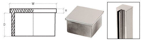 C.R. Laurence CRL Brushed Stainless Flat End Cap for 1-1/2&quot; Square Tubing | SA10BS