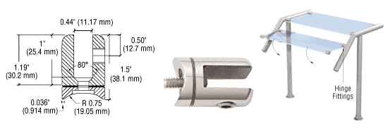 C.R. Laurence CRL Polished Stainless Swivel Glass Fitting for 1-1/2&quot; Tubing | SA61PS